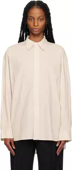 Бежевая рубашка оверсайз 6397