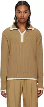 Бежевая рубашка-поло в полоску LOW CLASSIC