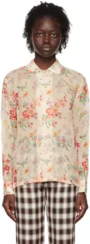 Бежевая рубашка с цветочным принтом Crabapple Bode
