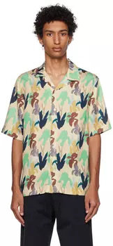 Бежевая рубашка с ирисом Paul Smith