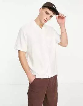 Бежевая рубашка с короткими рукавами Weekday Chill