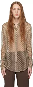 Бежевая рубашка с лунными стразами Marine Serre