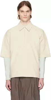 Бежевая рубашка с молнией до середины бедра Jil Sander