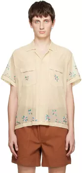 Бежевая рубашка с пайетками Bode