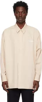 Бежевая рубашка с принтом We11done