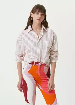 Бежевая рубашка в полоску Etro