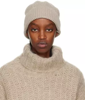 Бежевая шапка-бини Luxe Cardigan Stitch Stitch Joseph