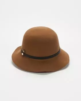 Бежевая шерстяная шляпа-колокольчик с лентой Aranda, бежевый