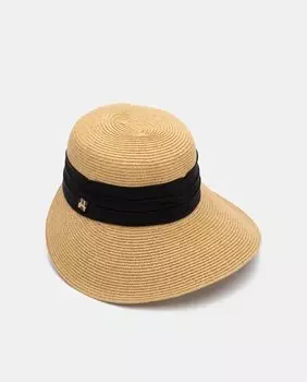 Бежевая шляпа с черной лентой Aranda, бежевый