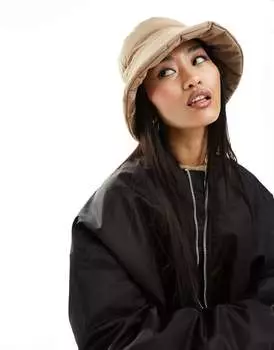 Бежевая шляпа-ведро с мягкой подкладкой Pieces