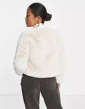 Бежевая шуба из искусственного меха Forever New Petite