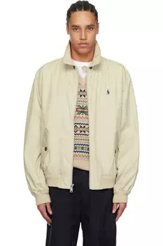 Бежевая складная куртка-бомбер из тафты Polo Ralph Lauren