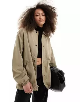 Бежевая спортивная куртка оверсайз ASOS