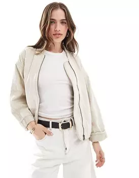 Бежевая стеганая куртка свободного кроя на молнии Levi's Kennedy