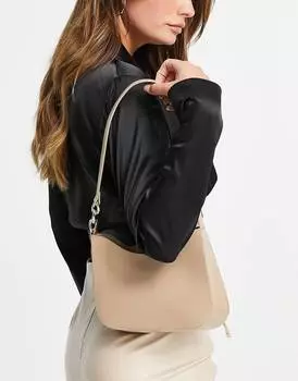 Бежевая сумка через плечо ASOS DESIGN с ремешком-цепочкой ASOS DESIGN