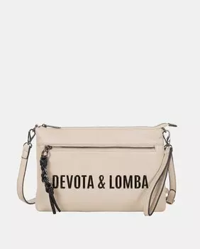 Бежевая сумка через плечо Impact на молнии Devota & Lomba, бежевый