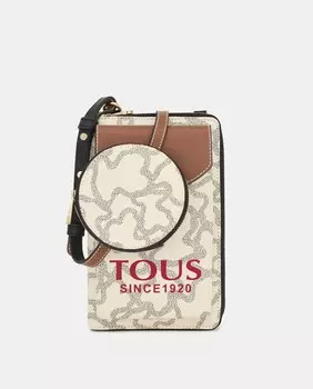 Бежевая сумка для мобильного телефона на молнии и кнопках Tous