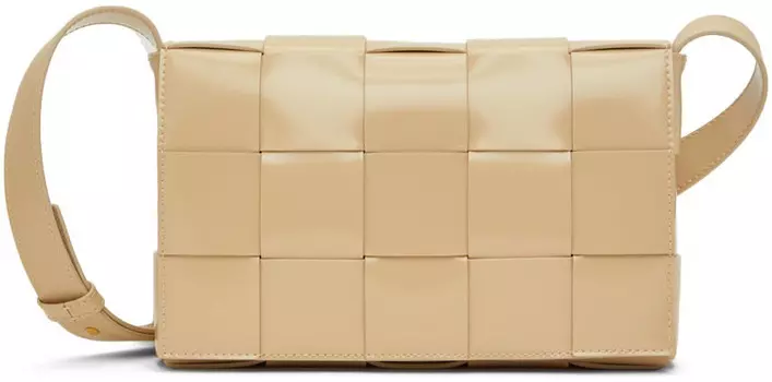 Бежевая сумка-кассета Intreccio Bottega Veneta