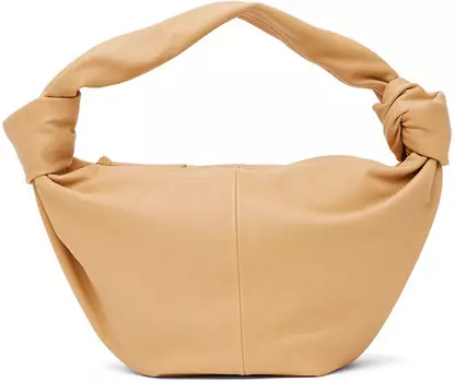 Бежевая сумка с двойной ручкой сверху Bottega Veneta