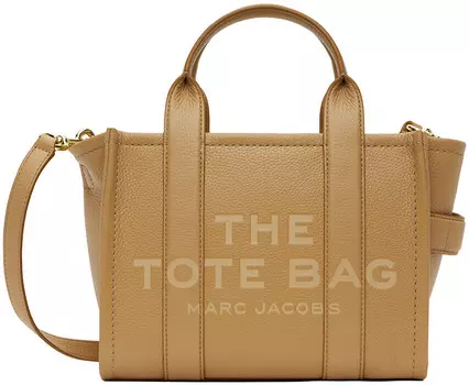 Бежевая сумка-тоут «The Leather Small» Marc Jacobs