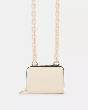 Бежевая сумочка на молнии и ручке-цепочке Tous, бежевый