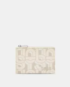 Бежевая сумочка на молнии с принтом Tous, бежевый