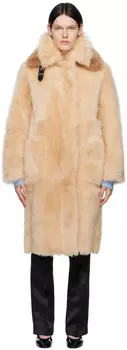 Бежевая свободная дубленка Helmut Lang