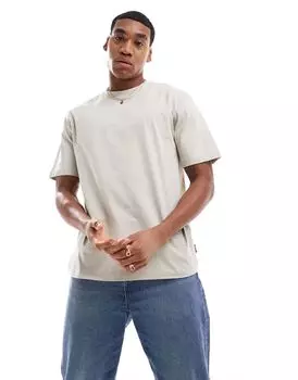 Бежевая свободная футболка ONLY