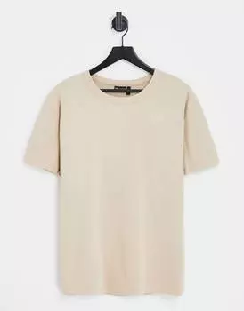 Бежевая свободная футболка свободного кроя ASOS DESIGN
