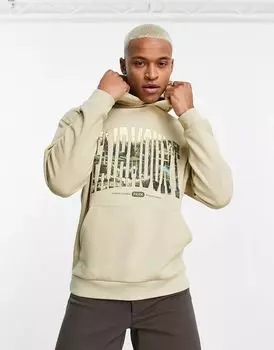 Бежевая толстовка оверсайз с фотографическим городским принтом ASOS