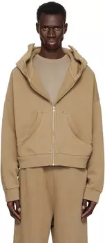 Бежевая толстовка с капюшоном на молнии Entire Studios, Cork