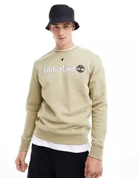 Бежевая толстовка Timberland с крупной надписью-логотипом