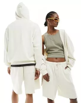 Бежевая толстовка унисекс на молнии ASOS DESIGN — часть комплекта
