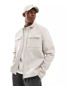 Бежевая тяжелая куртка ASOS DESIGN