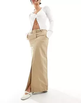 Бежевая юбка миди JJXX