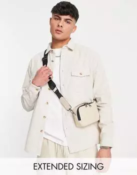 Бежевая вельветовая рубашка ASOS DESIGN с двойными карманами