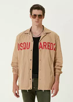 Бежевая верхняя рубашка с логотипом Dsquared2