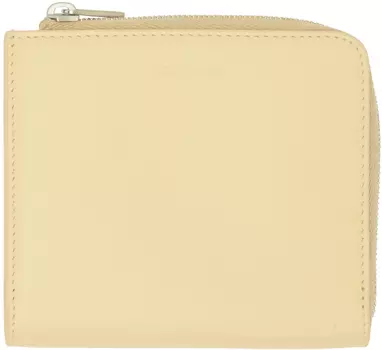 Бежевая визитница на молнии Jil Sander