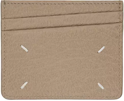 Бежевая визитница с четырьмя стежками Maison Margiela