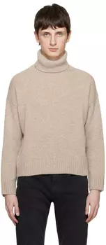 Бежевая водолазка с вышивкой Sporty &amp; Rich