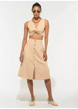 Бежевая женская блузка People By Fabrika