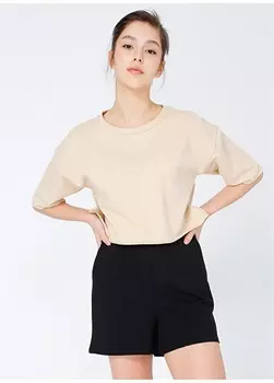 Бежевая женская футболка Fabrika