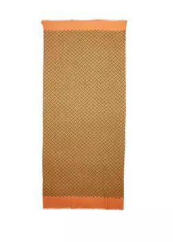 Бежевая женская кашемировая шаль с узором Etro