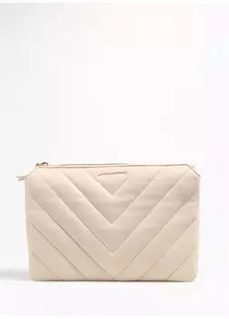 Бежевая женская кожаная сумка через плечо Les Visionnaires