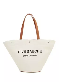 Бежевая женская кожаная сумка panier Saint Laurent