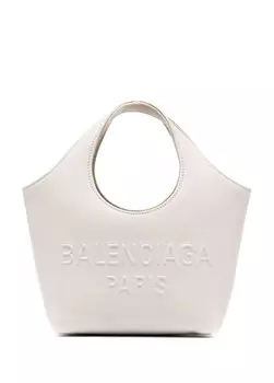 Бежевая женская кожаная сумка-шоппер mary kate xs Balenciaga