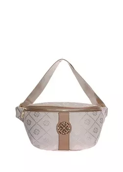 Бежевая женская поясная сумка Fossil