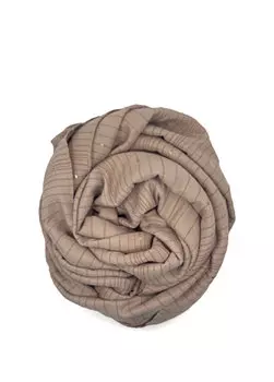 Бежевая женская шаль в полоску Freya and Shala