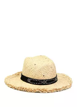 Бежевая женская шляпа из рафии Ferruccio Vecchi