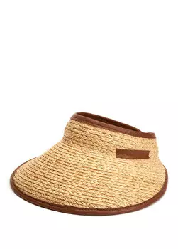 Бежевая женская шляпа из рафии с поясом Catarzi